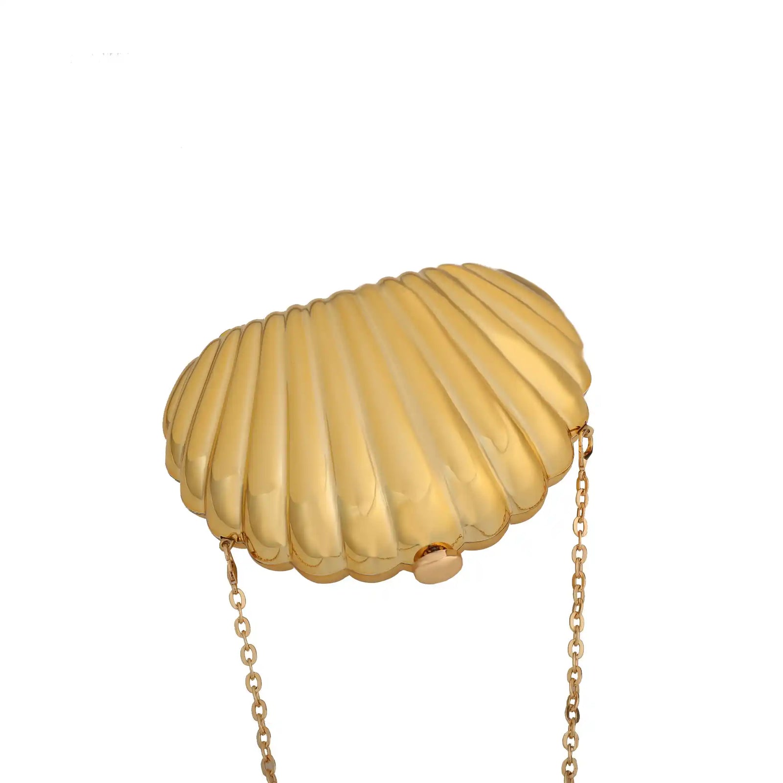 Shell Shaped Clutch Bag – Gold Chain Crossbody Evening Purse for Women