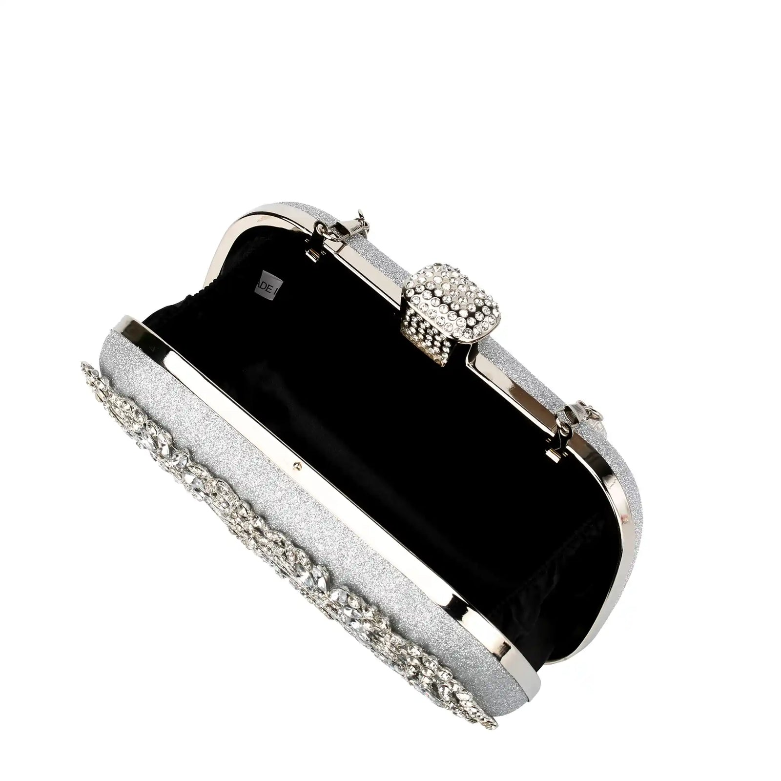 Rhinestone Embroidered Clutch Bag – Floral Evening Purse for Women