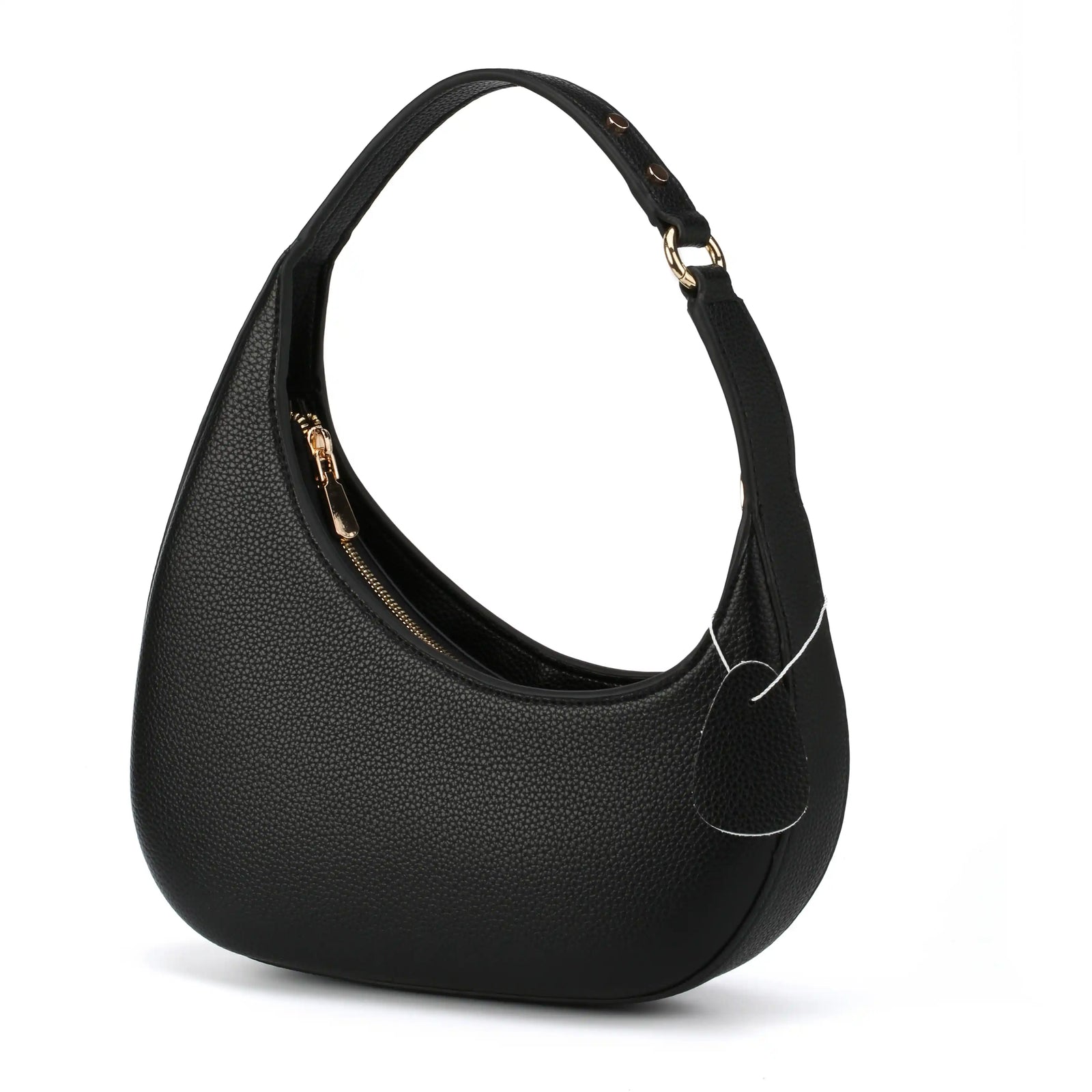 Vegan Leather Half Moon Shoulder Bag – Crescent Hobo Purse for Women