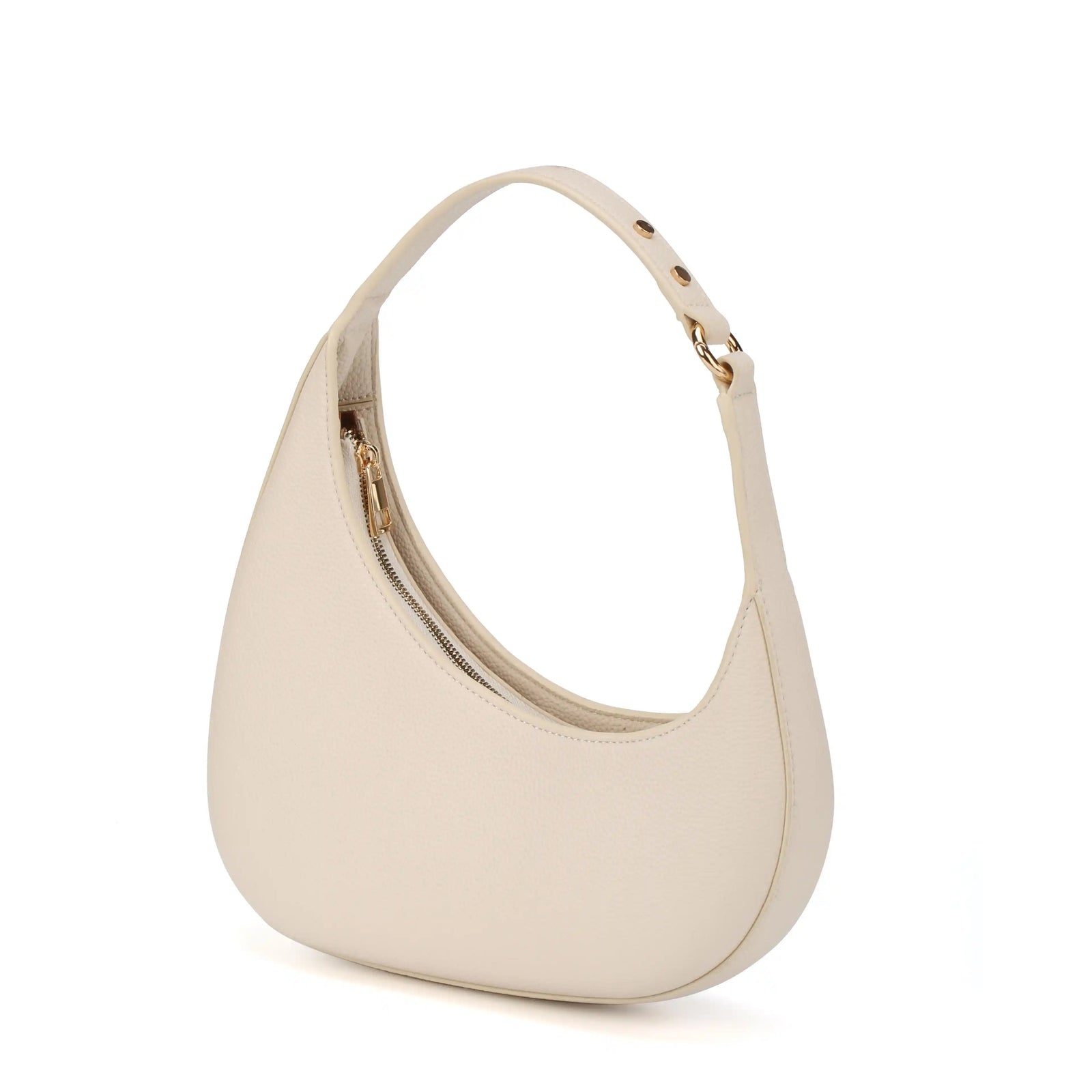 Vegan Leather Half Moon Shoulder Bag – Crescent Hobo Purse for Women