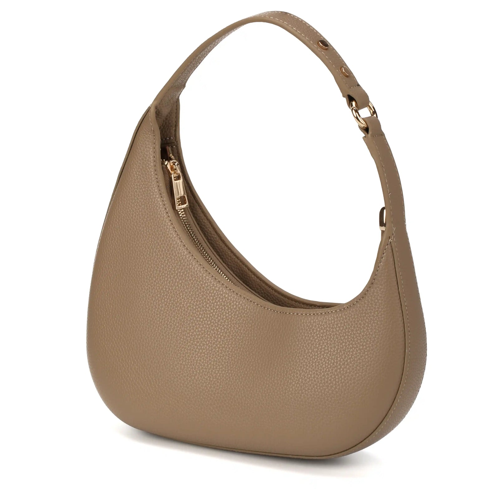 Vegan Leather Half Moon Shoulder Bag – Crescent Hobo Purse for Women