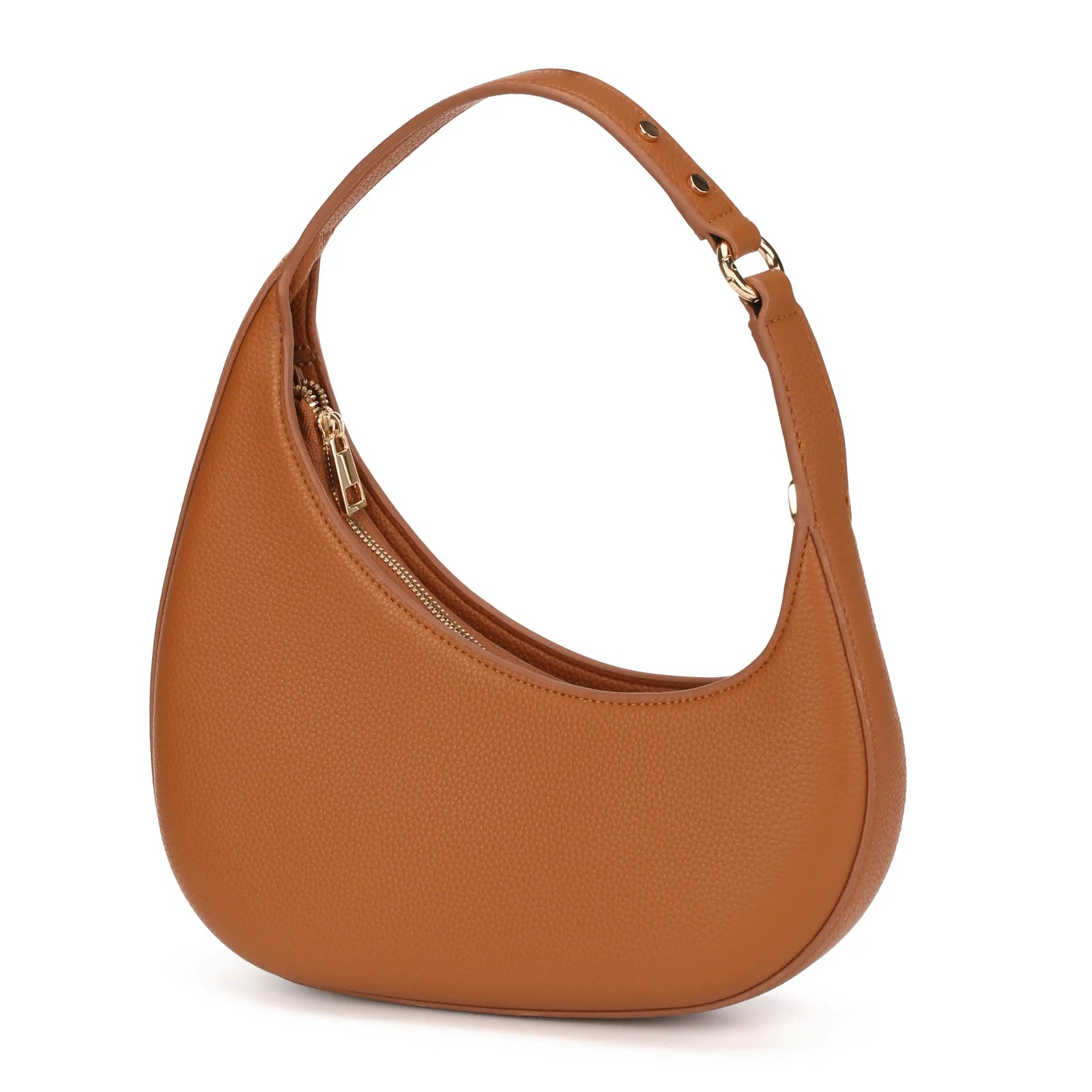Vegan Leather Half Moon Shoulder Bag – Crescent Hobo Purse for Women