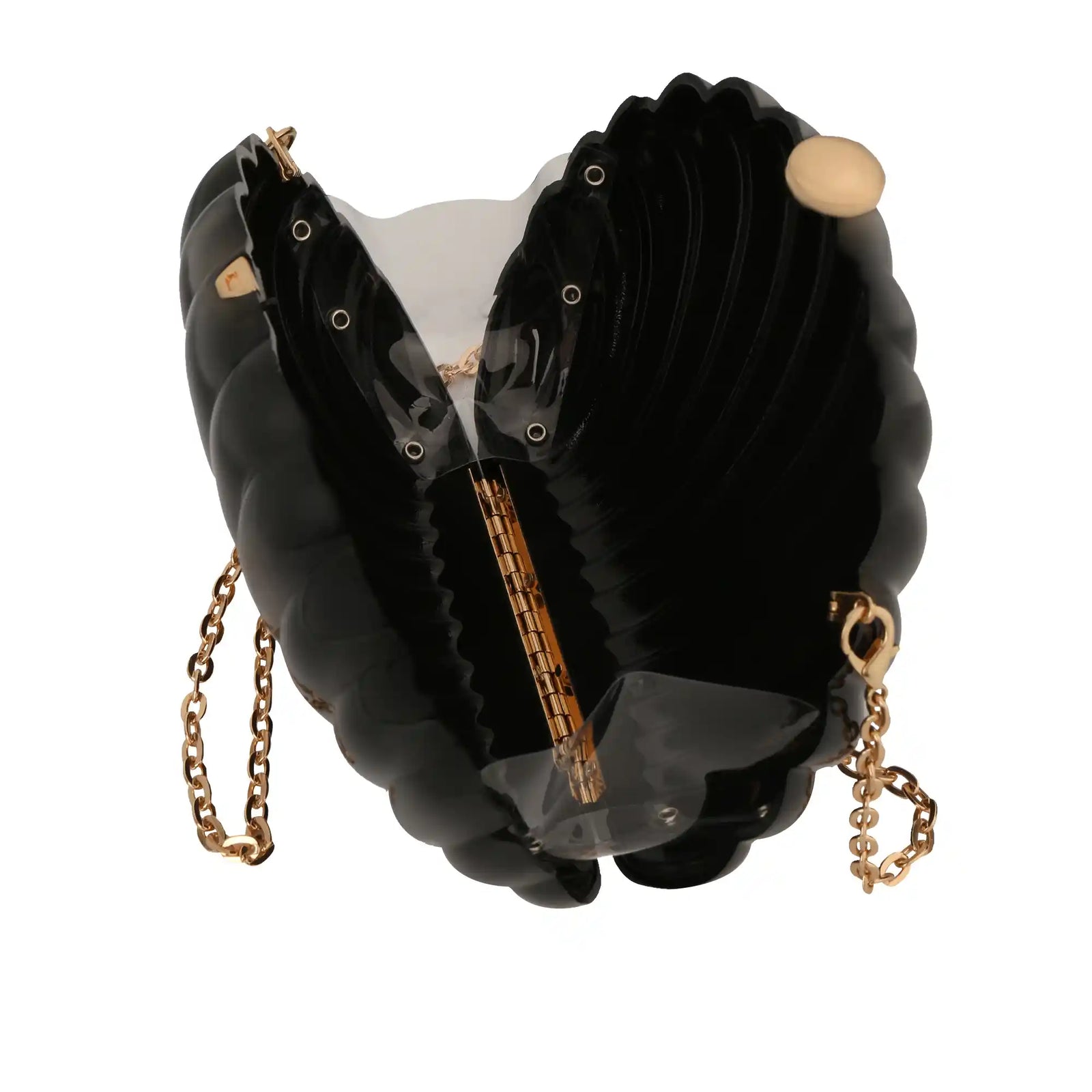 Shell Shaped Clutch Bag – Gold Chain Crossbody Evening Purse for Women