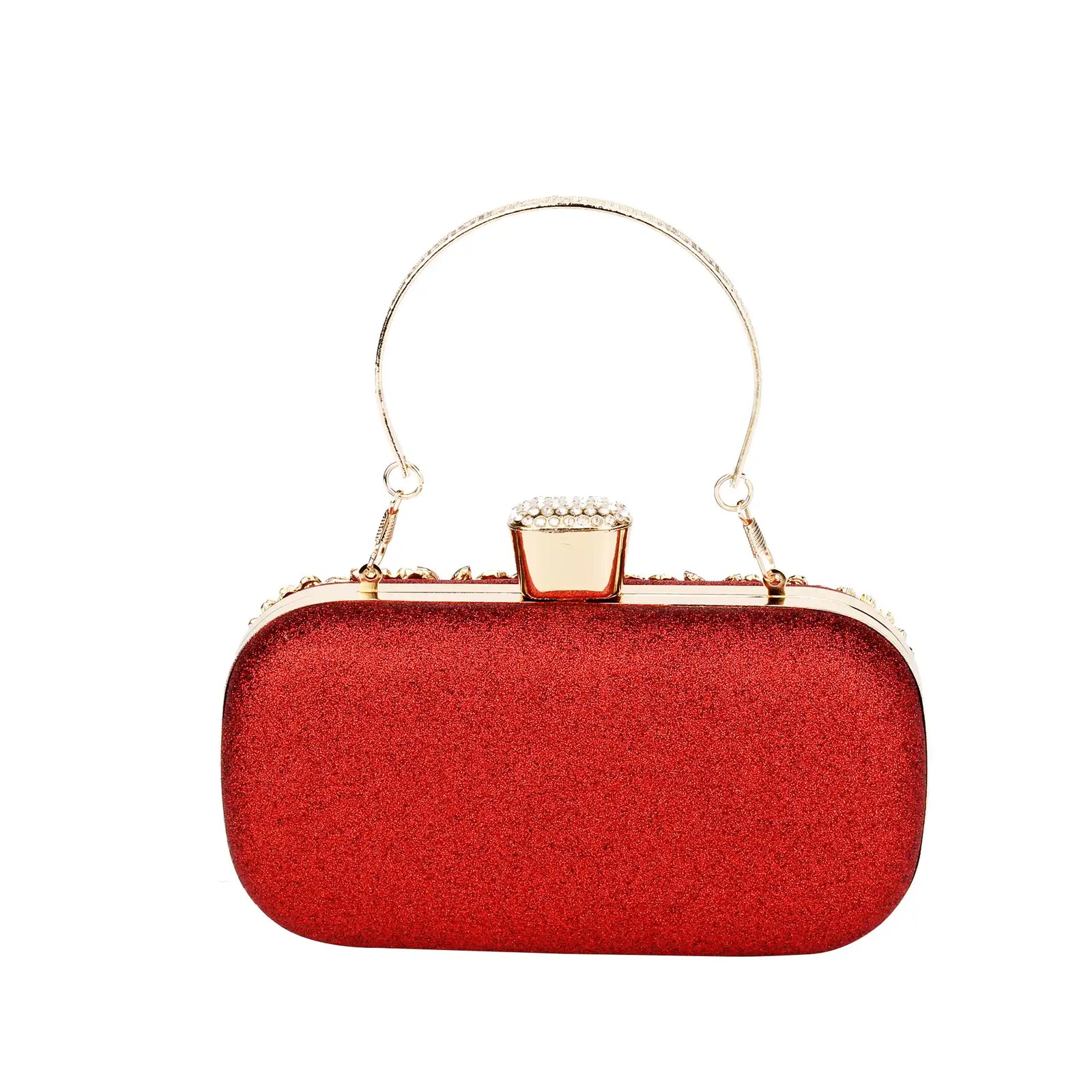 Rhinestone Embroidered Clutch Bag – Floral Evening Purse for Women