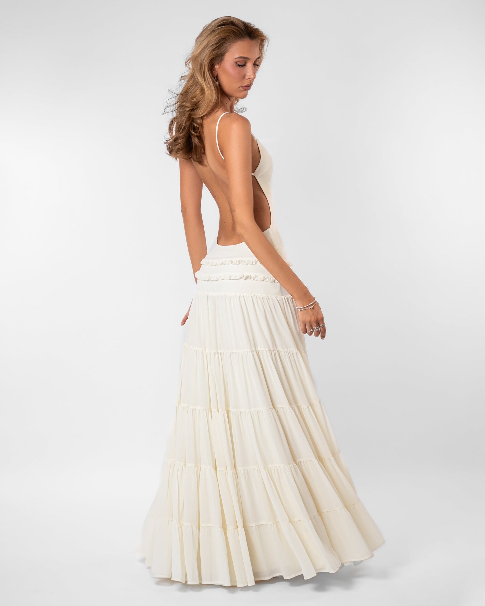 Vinciane Robe Longue en Mousseline