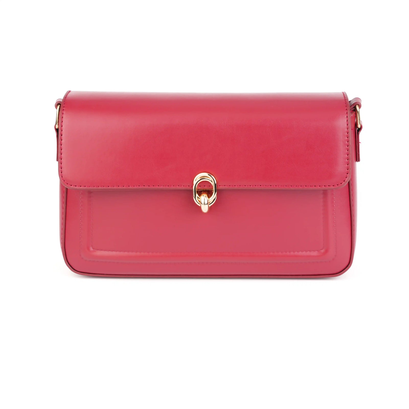 Vegan Leather Flap Shoulder Bag – Turn Lock Crossbody Handbag for Women