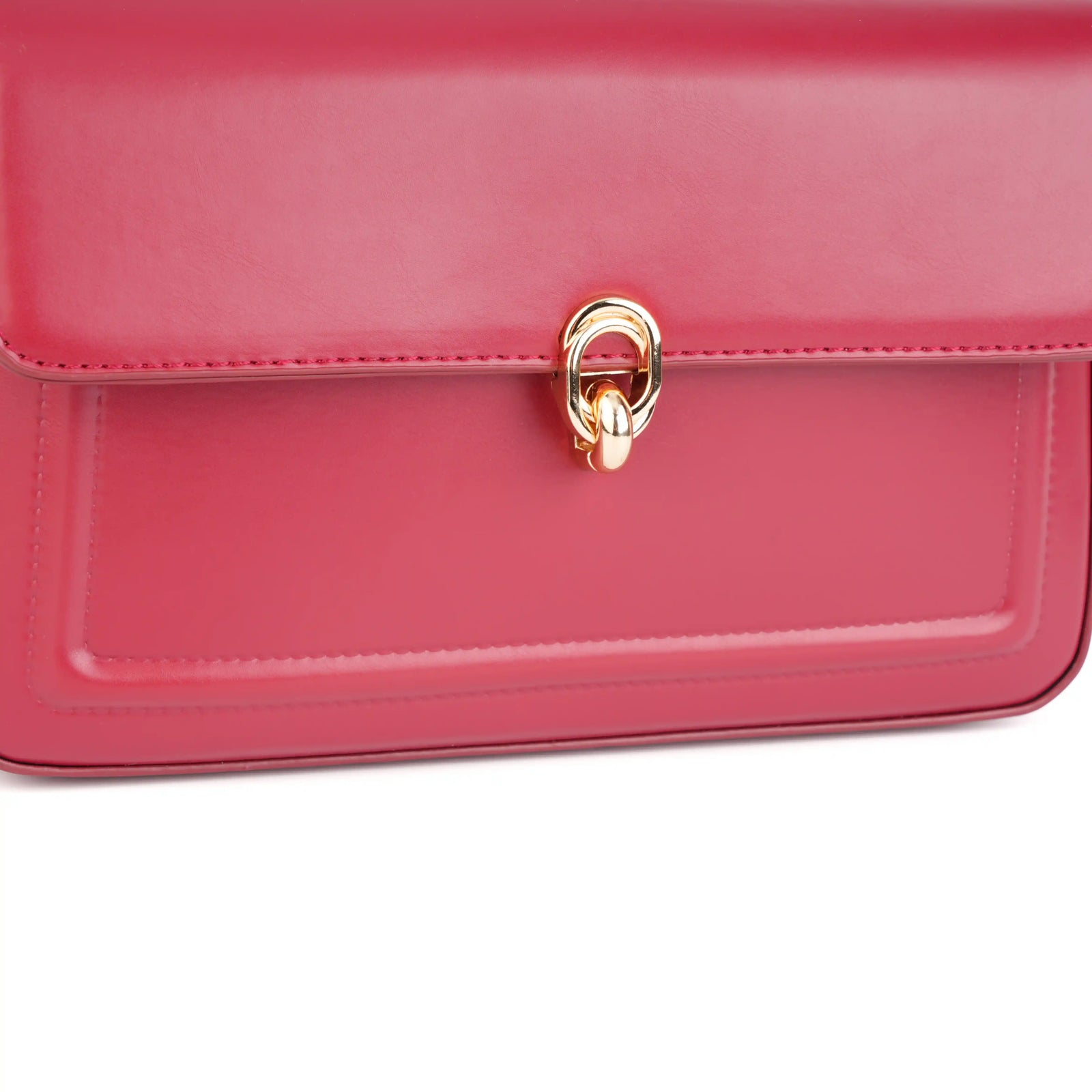Vegan Leather Flap Shoulder Bag – Turn Lock Crossbody Handbag for Women