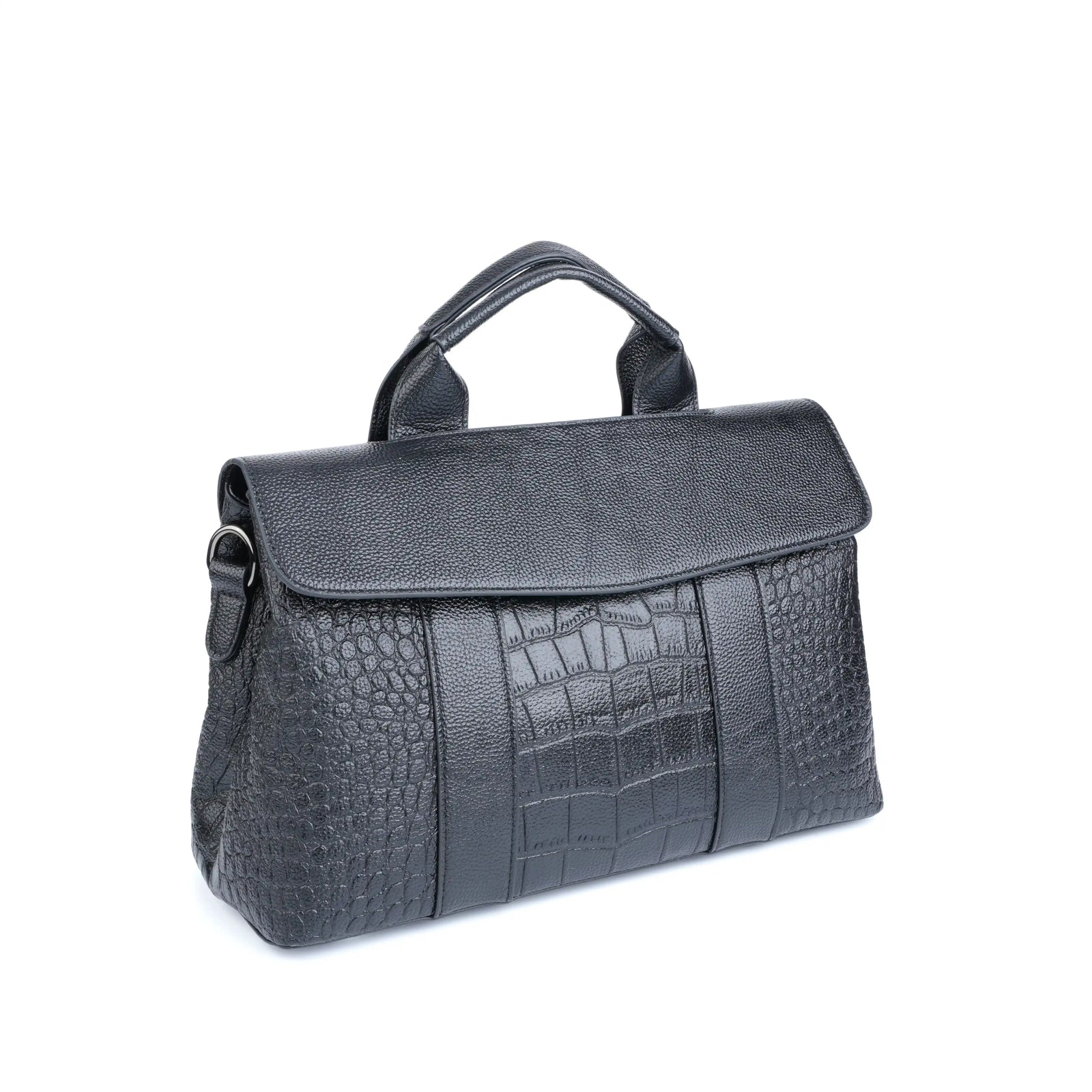 Croc Embossed Vegan Leather Work Tote Bag – Structured Briefcase Style Women