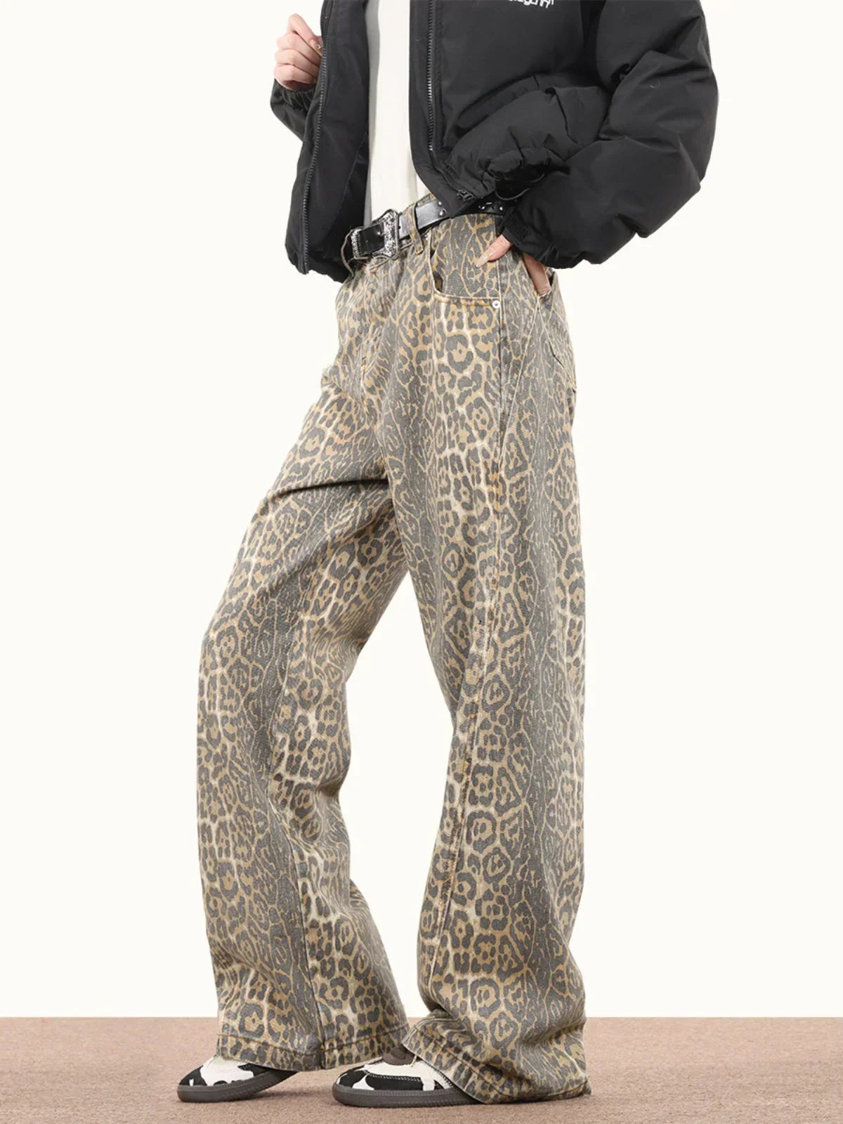 Ève Pantalon Léopard Imprimé