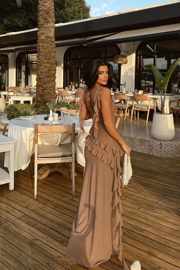 Amélina Robe Longue à Volants