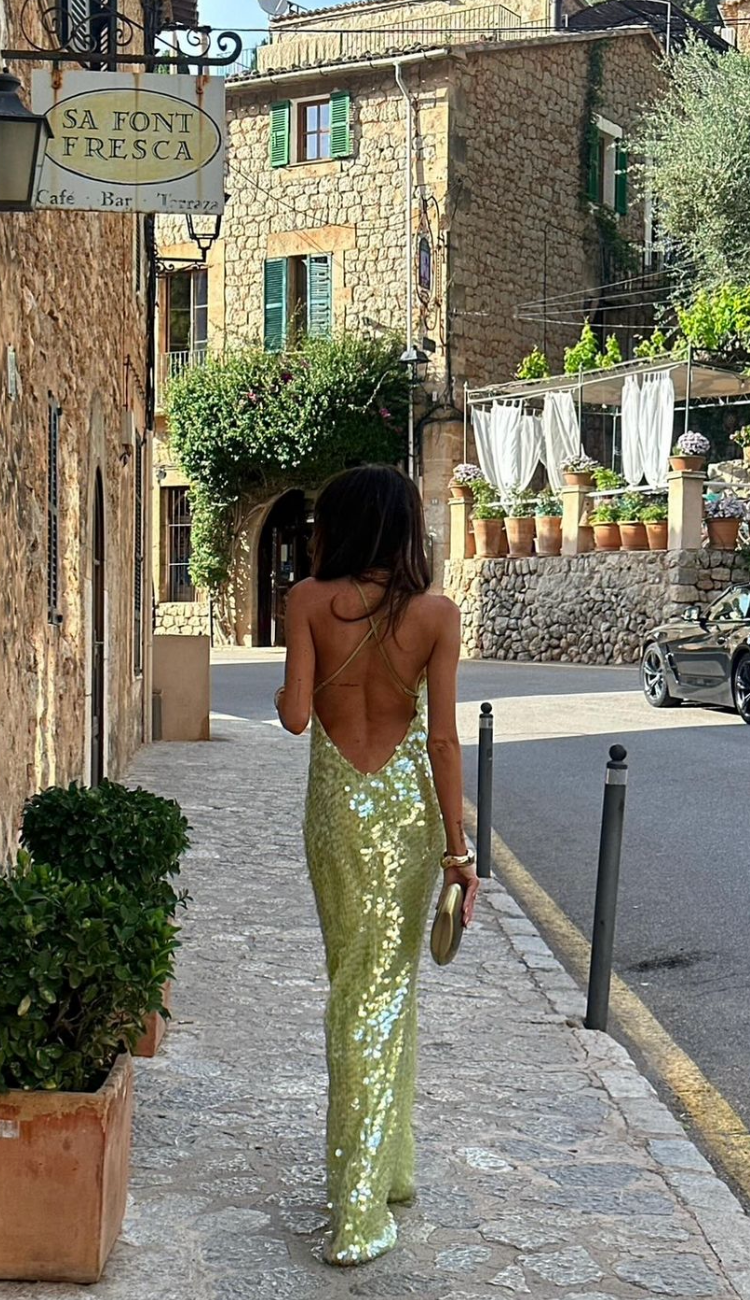 Nadège Robe Longue à Sequins
