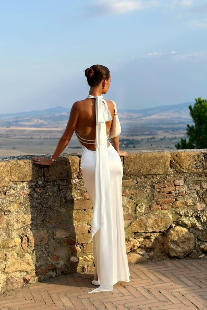 Capucine Robe Longue Perle