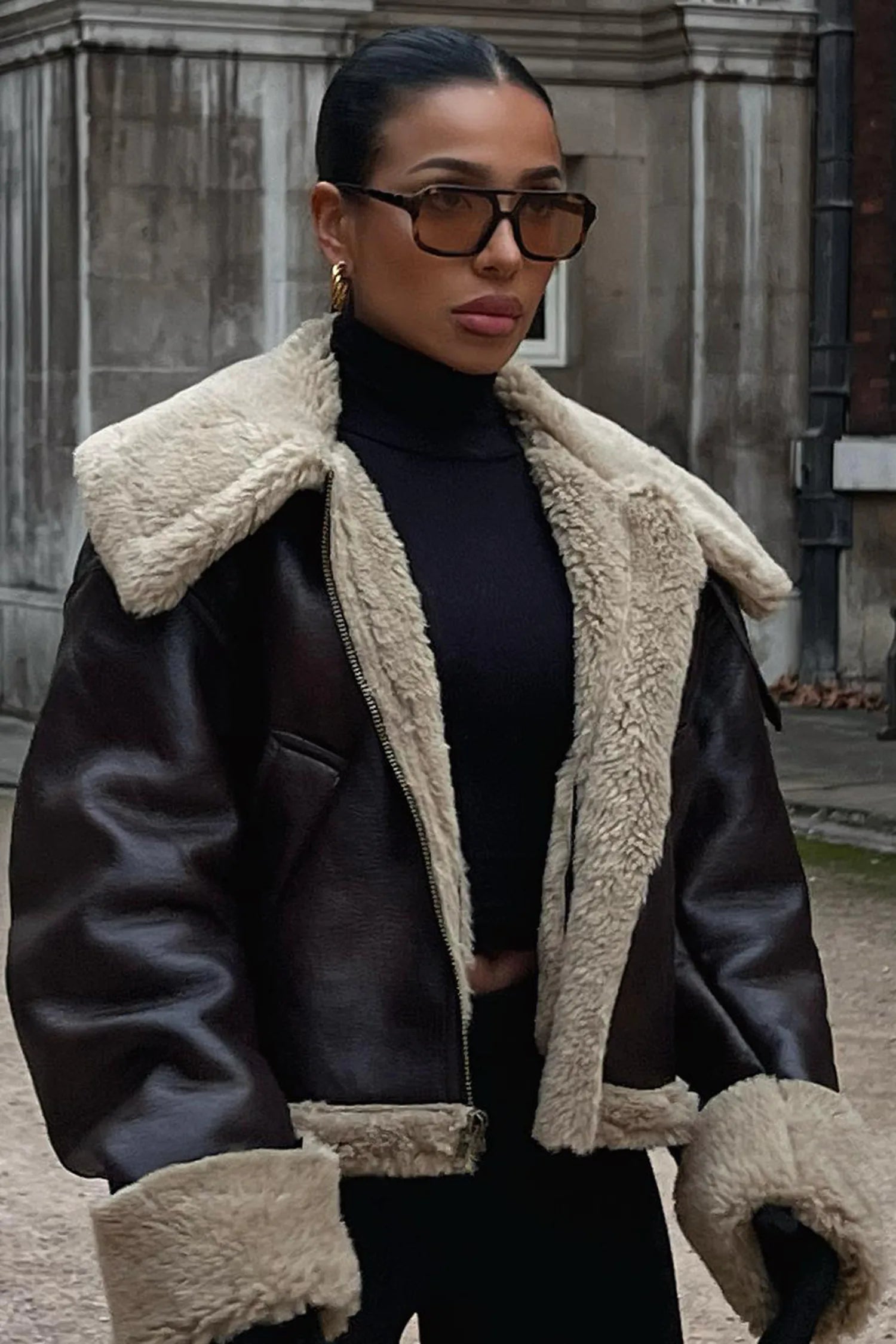 Cassandre Veste en Peau Lainée