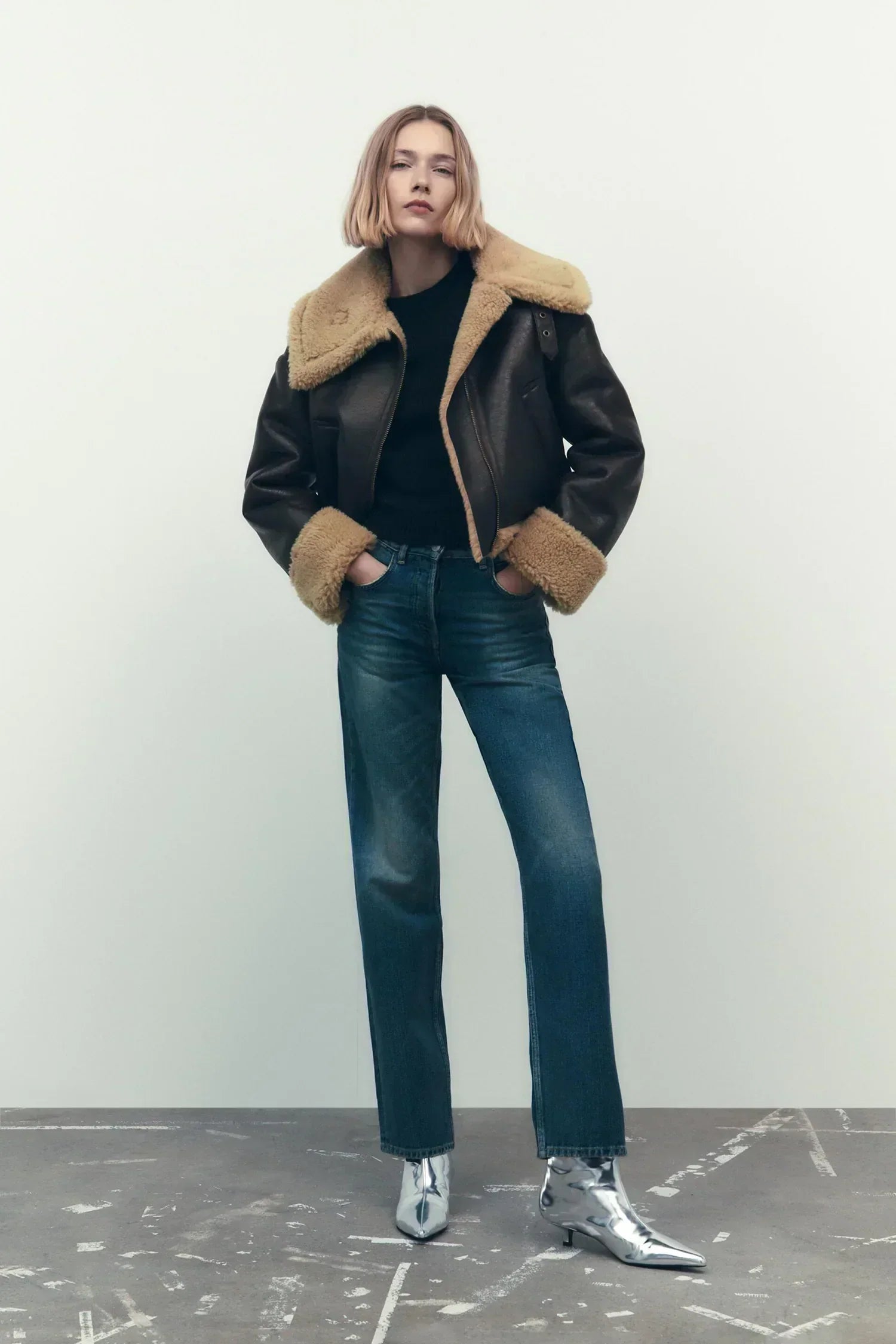 Cassandre Veste en Peau Lainée