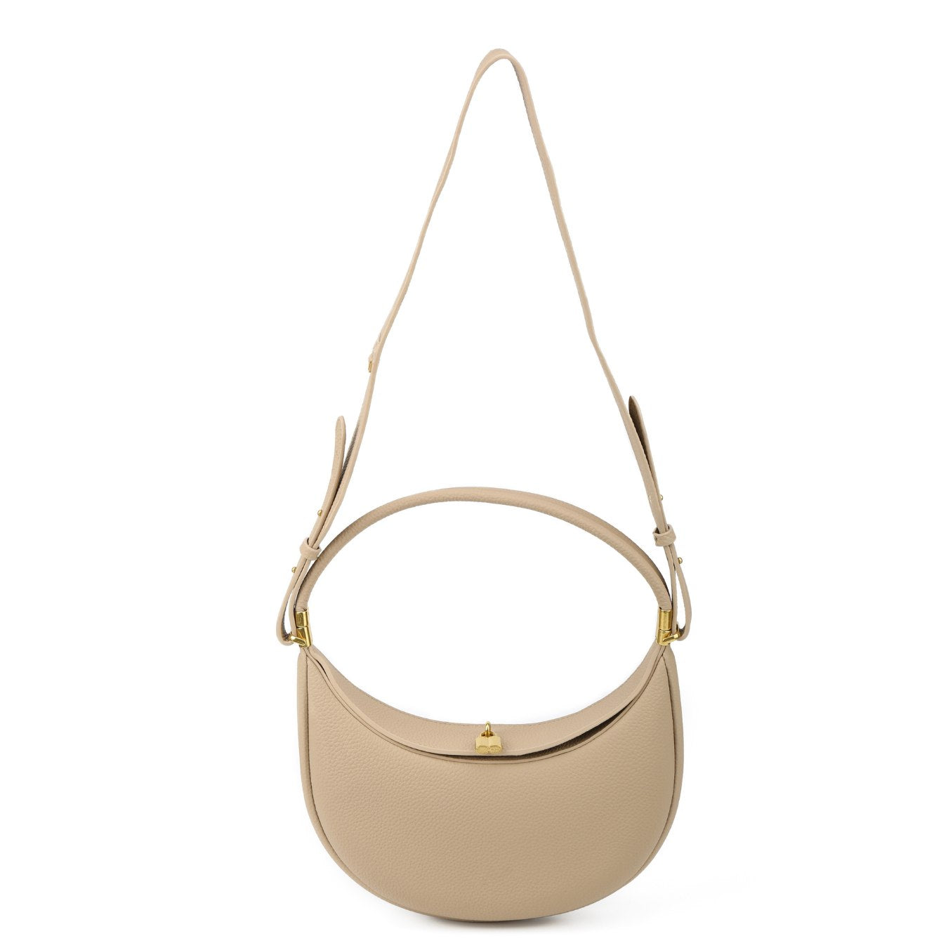 Vegan Leather Crescent Shoulder Bag – Half Moon Crossbody Purse for Women