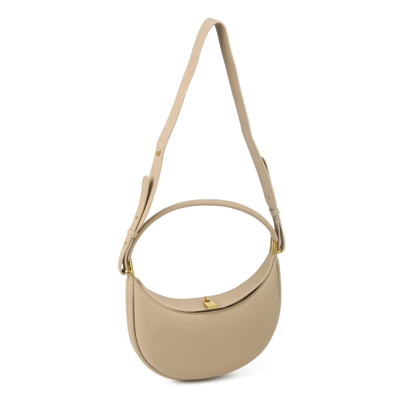 Vegan Leather Crescent Shoulder Bag – Half Moon Crossbody Purse for Women