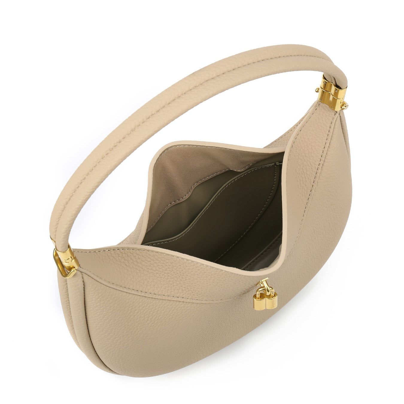 Vegan Leather Crescent Shoulder Bag – Half Moon Crossbody Purse for Women