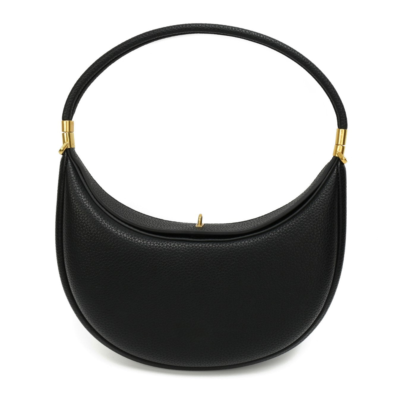 Crescent crossbody bag in black vegan leather – ARLANA