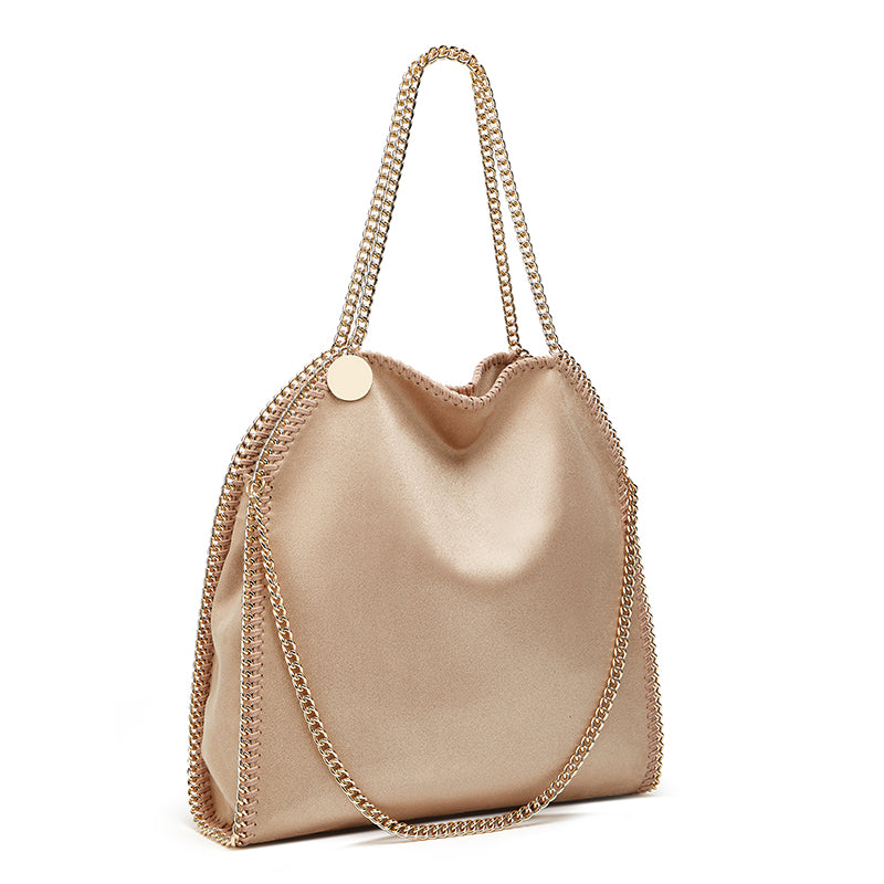 Microfiber Chain Strap Shoulder Tote Bag – Large Hobo Handbag for Women
