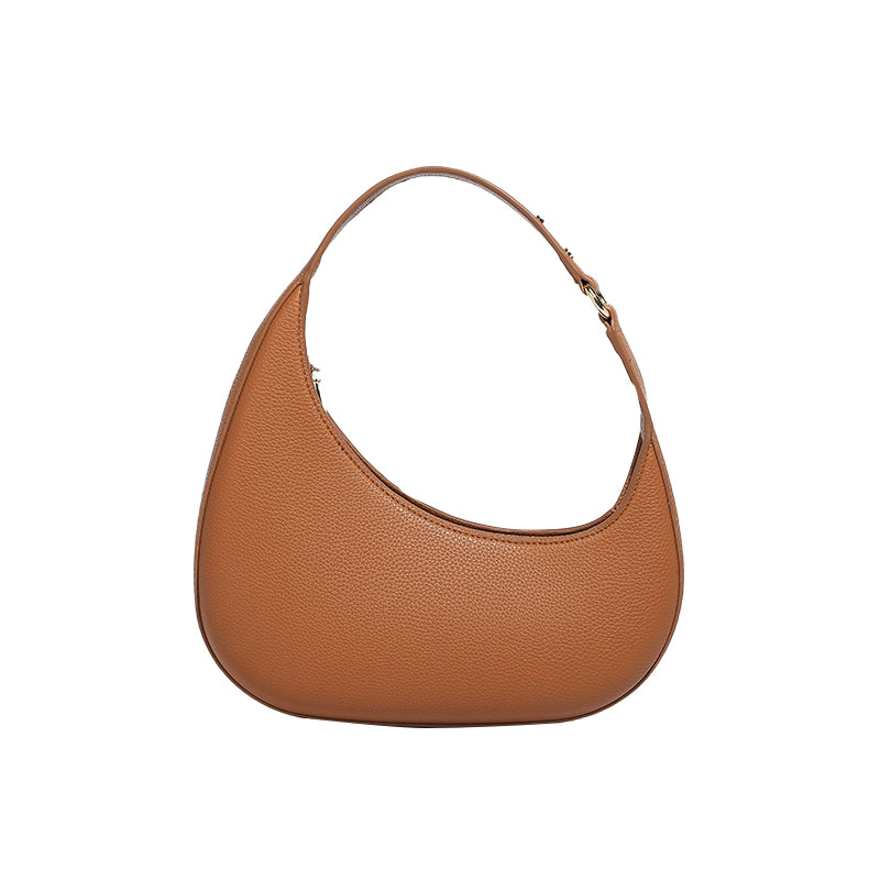 Vegan Leather Half Moon Shoulder Bag – Crescent Hobo Purse for Women