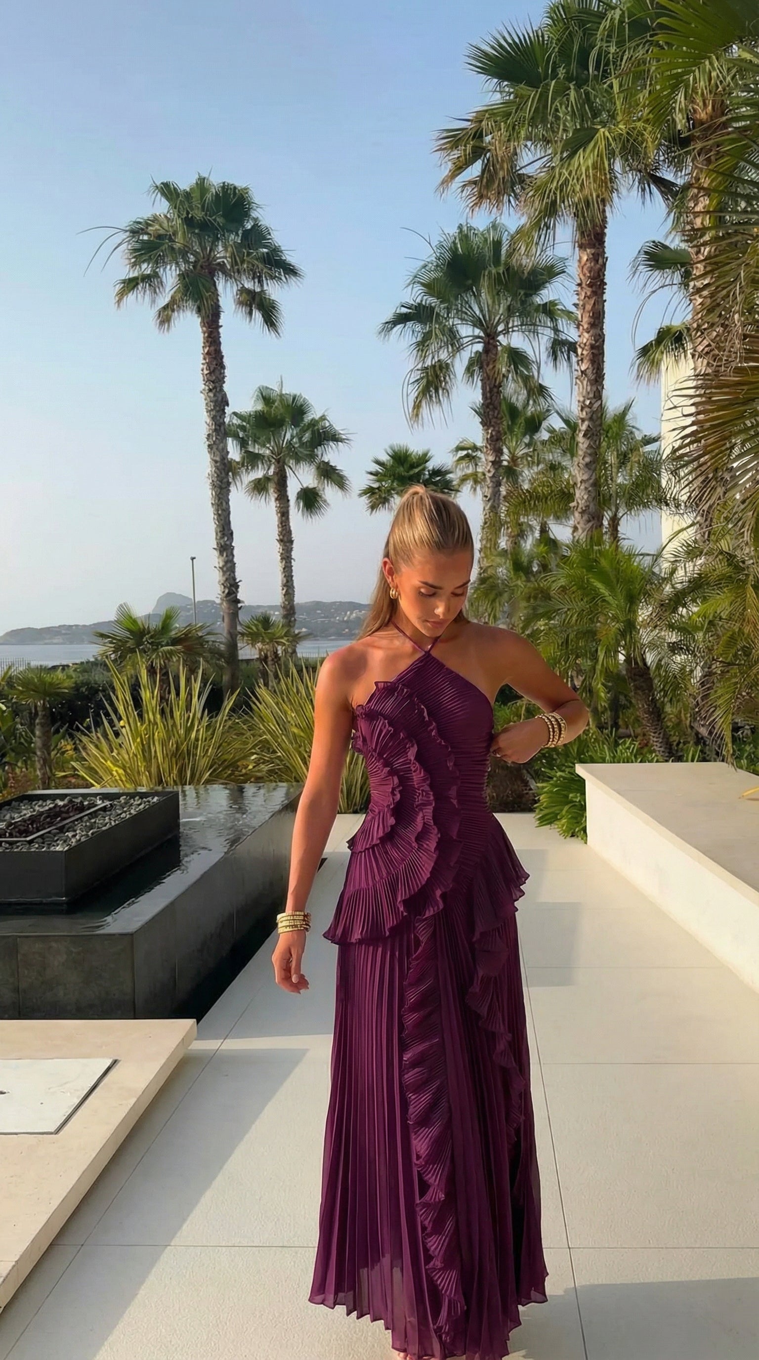Yseult Robe Longue à Volants