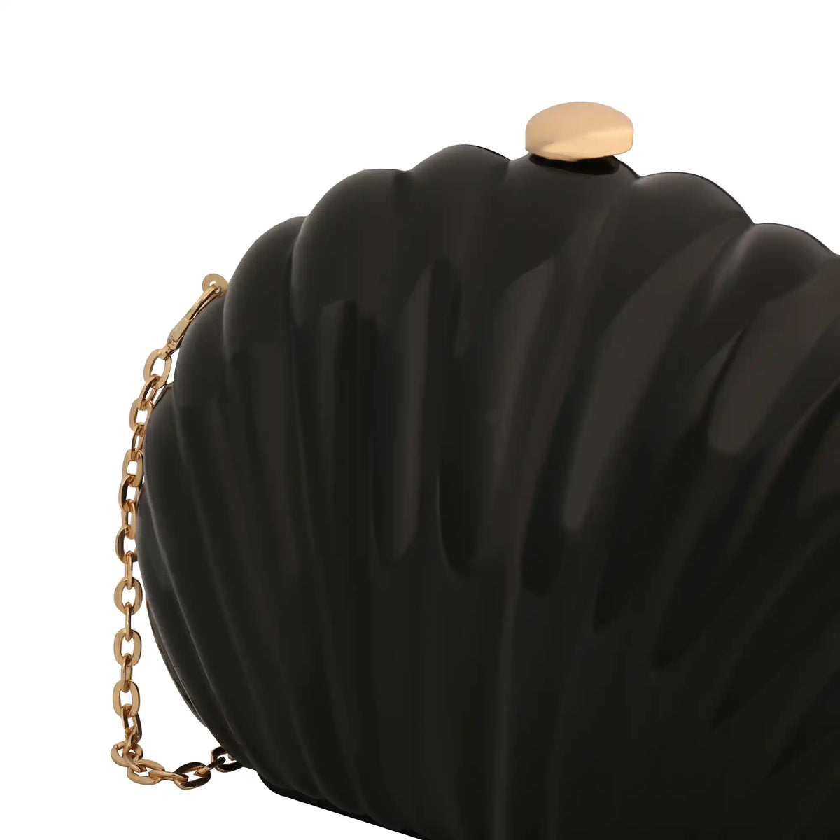 Shell Shaped Clutch Bag – Gold Chain Crossbody Evening Purse for Women