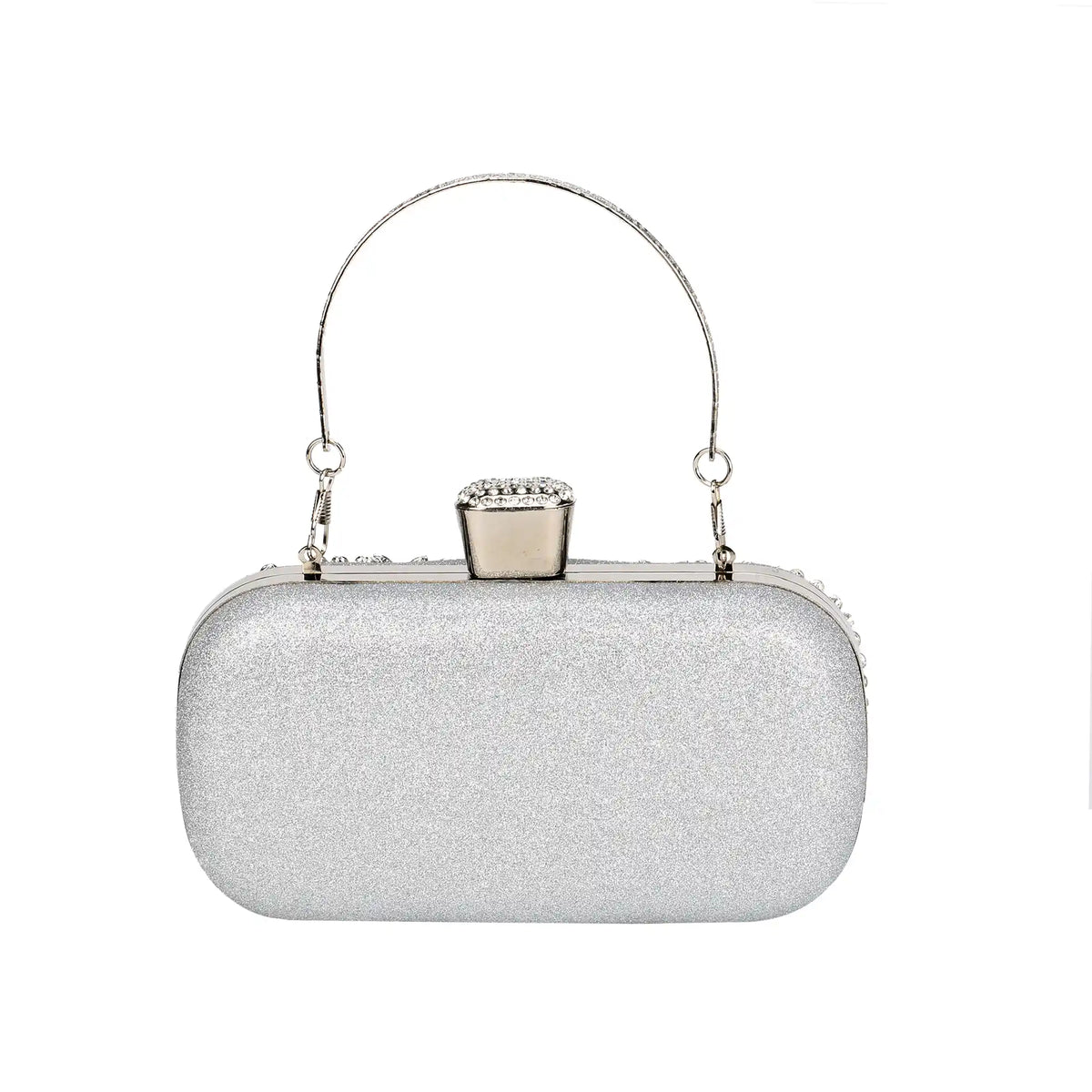 Rhinestone Embroidered Clutch Bag – Floral Evening Purse for Women