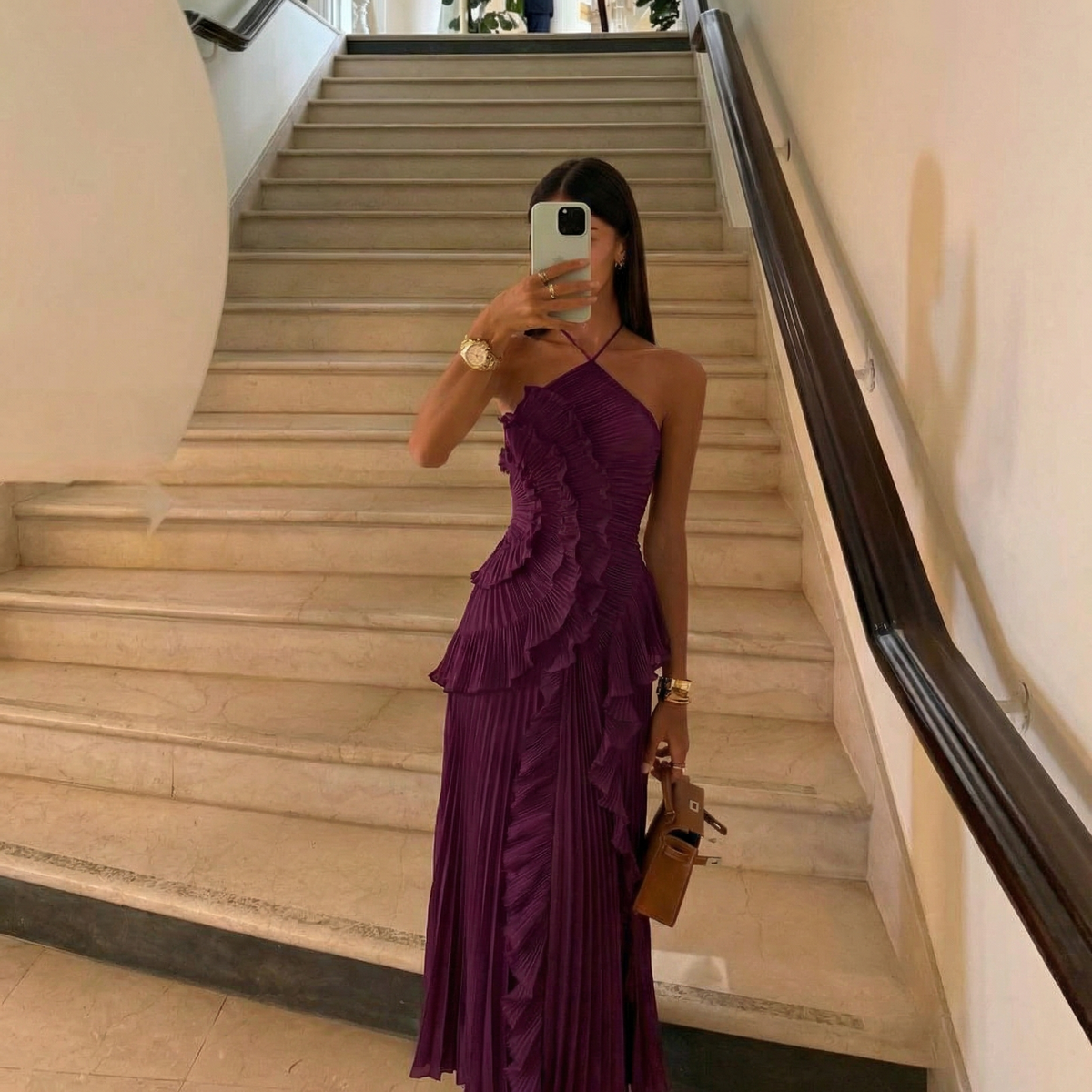 Yseult Robe Longue à Volants