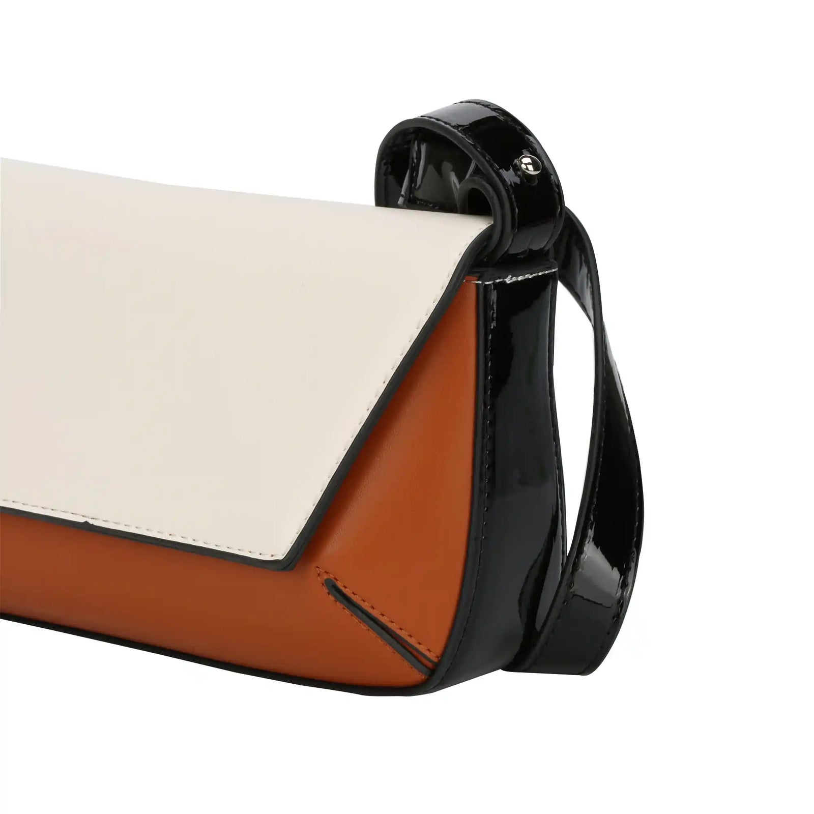 Color Block Patchwork Top Handle Bag – Structured Flap Handbag for Women