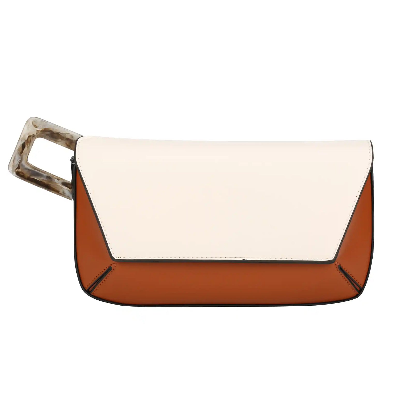 Color Block Patchwork Top Handle Bag – Structured Flap Handbag for Women