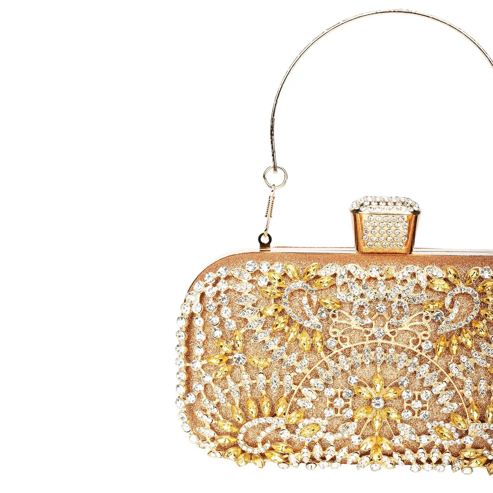 Rhinestone Embroidered Clutch Bag – Floral Evening Purse for Women