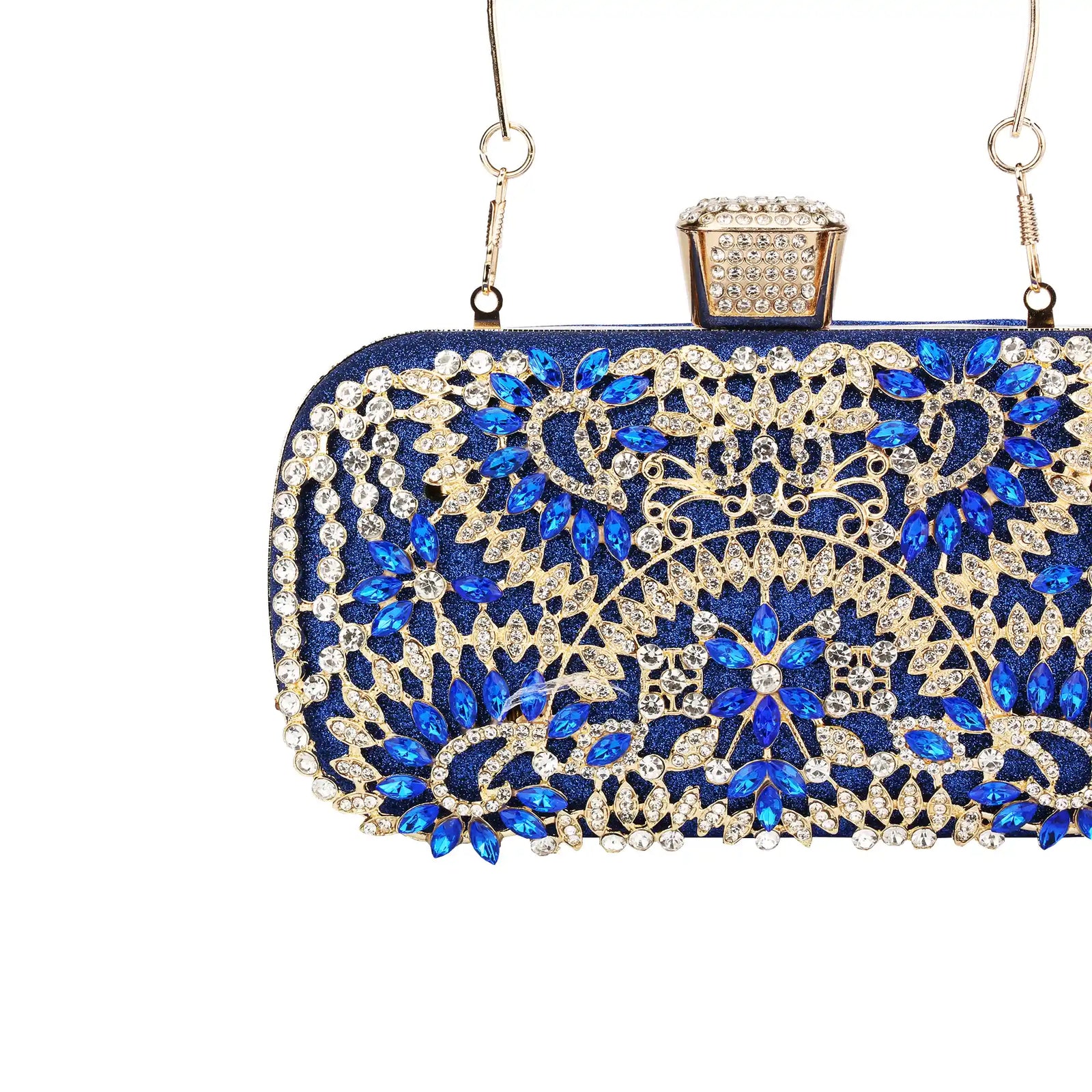Rhinestone Embroidered Clutch Bag – Floral Evening Purse for Women