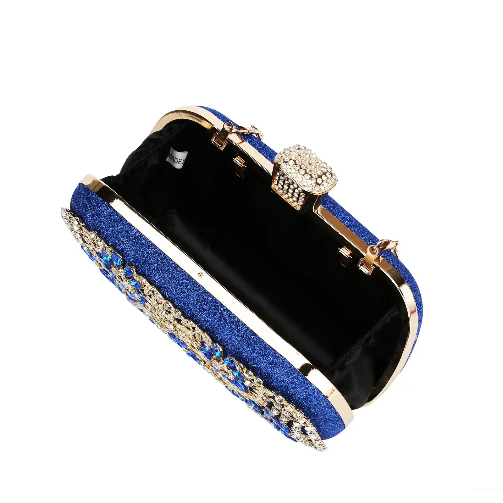 Rhinestone Embroidered Clutch Bag – Floral Evening Purse for Women