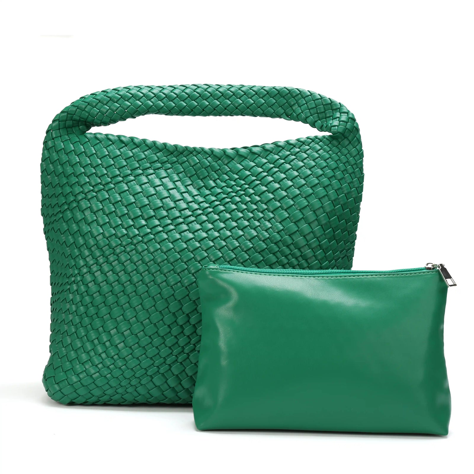 Woven Vegan Leather Hobo Tote Bag – Large Shoulder Bag for Women