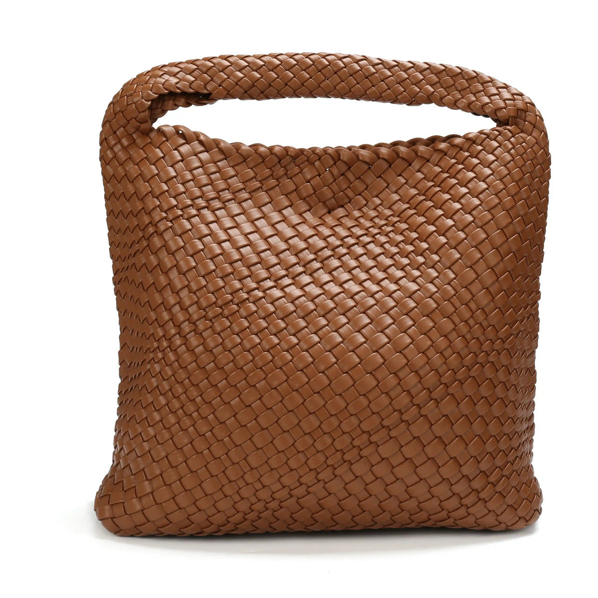 Woven Vegan Leather Hobo Tote Bag – Large Shoulder Bag for Women