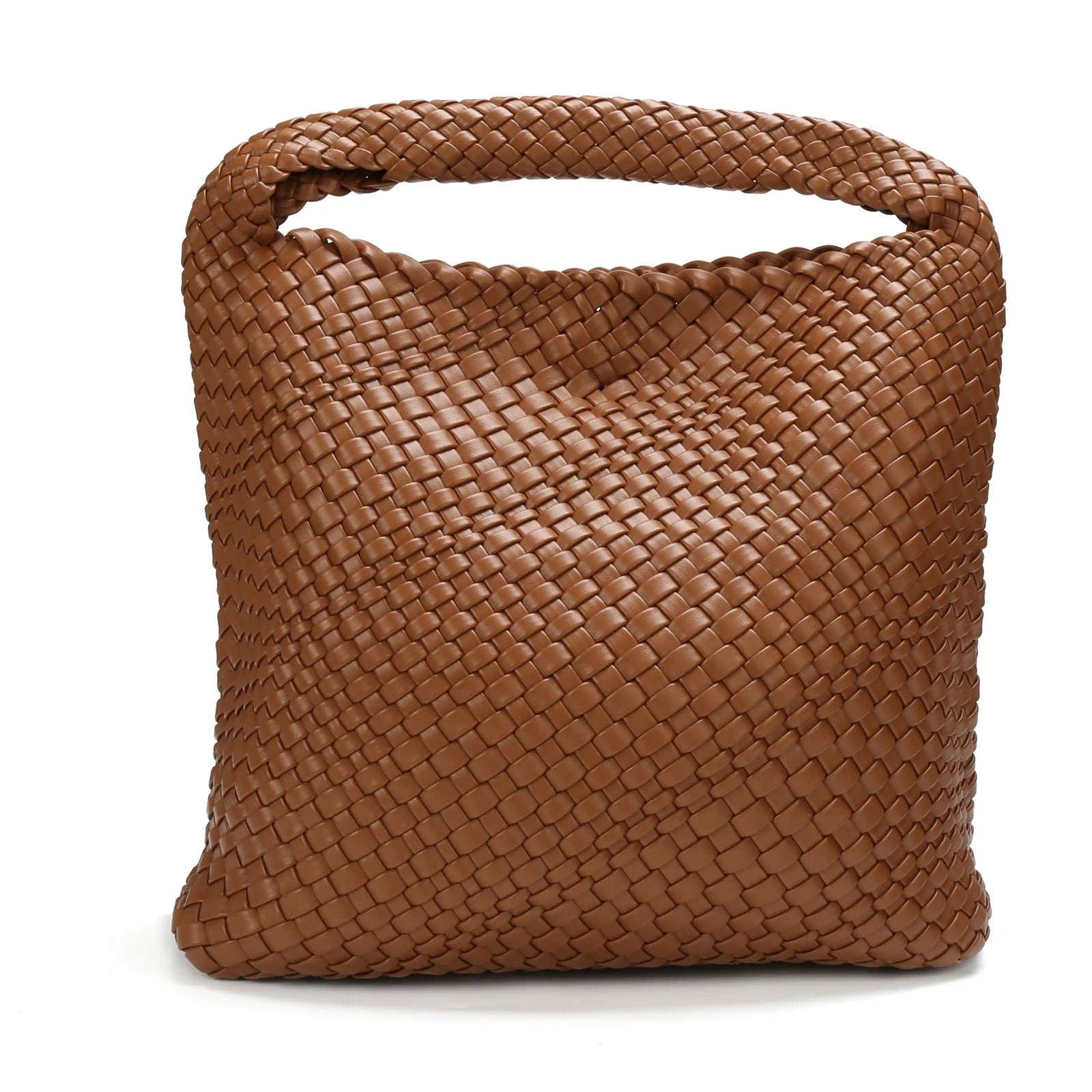 Woven Vegan Leather Hobo Tote Bag – Large Shoulder Bag for Women