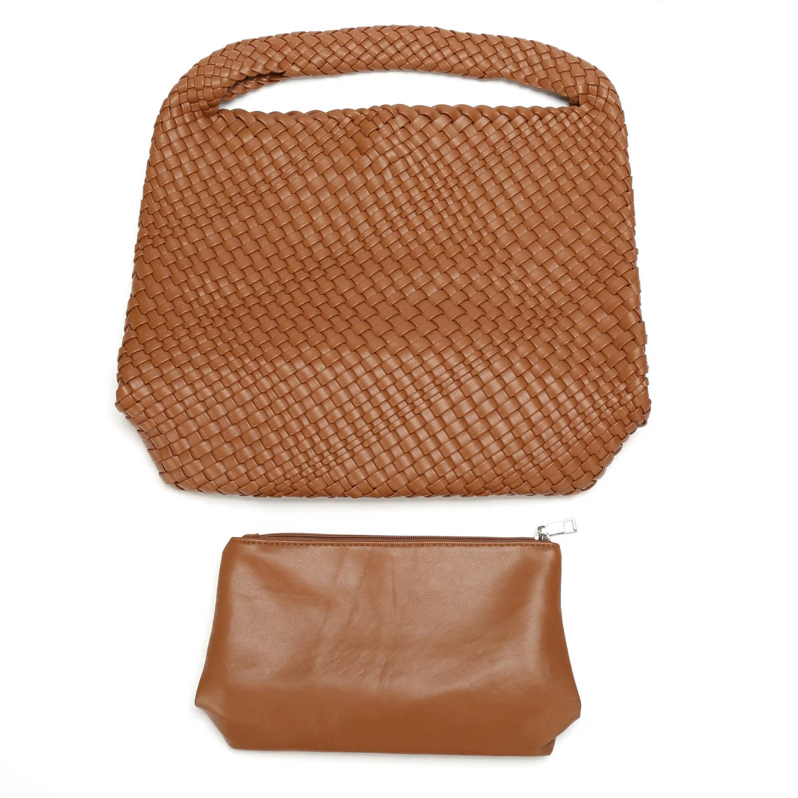 Woven Vegan Leather Hobo Tote Bag – Large Shoulder Bag for Women