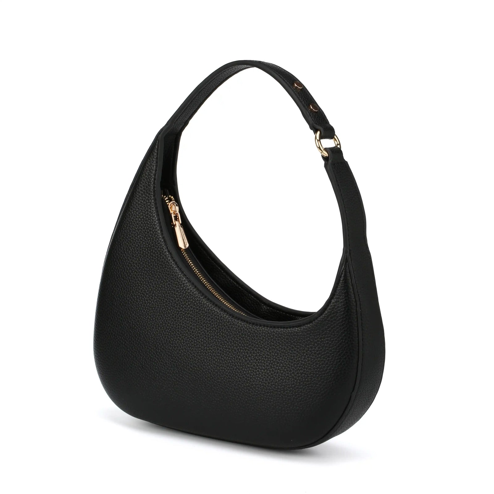 Vegan leather half moon crescent shoulder bag in brown – ARLANA Half Moon