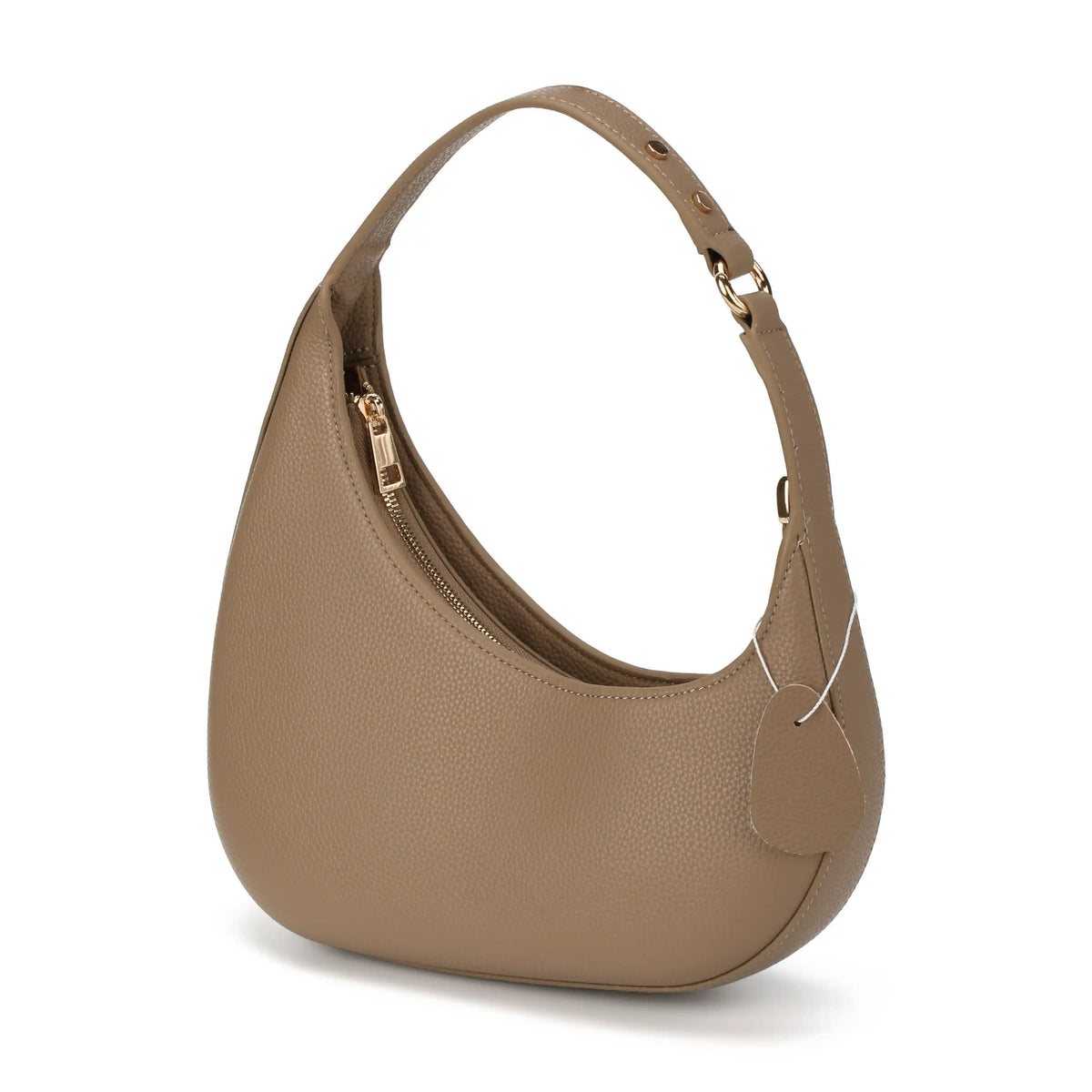 Vegan leather half moon bag in grey – ARLANA
