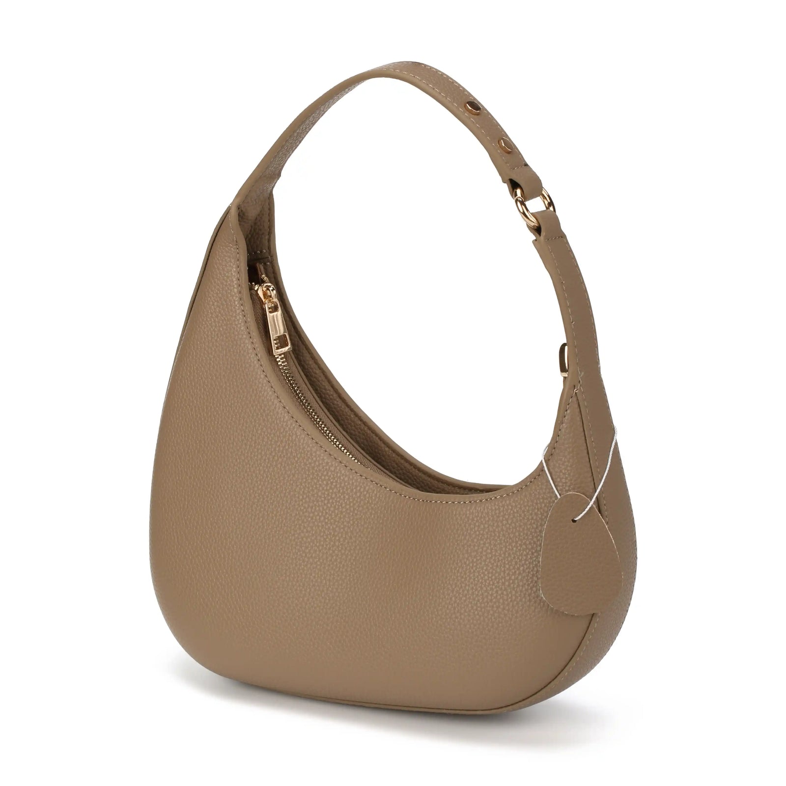 Vegan leather half moon bag in grey – ARLANA
