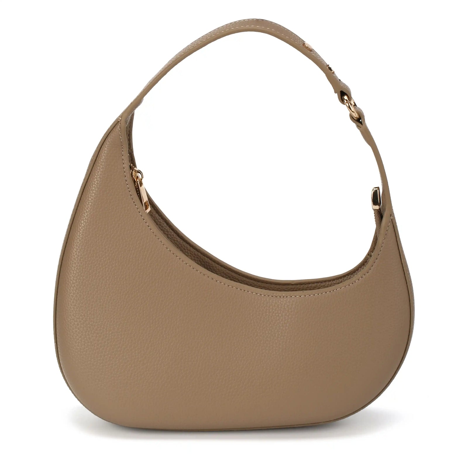 Vegan Leather Half Moon Shoulder Bag – Crescent Hobo Purse for Women