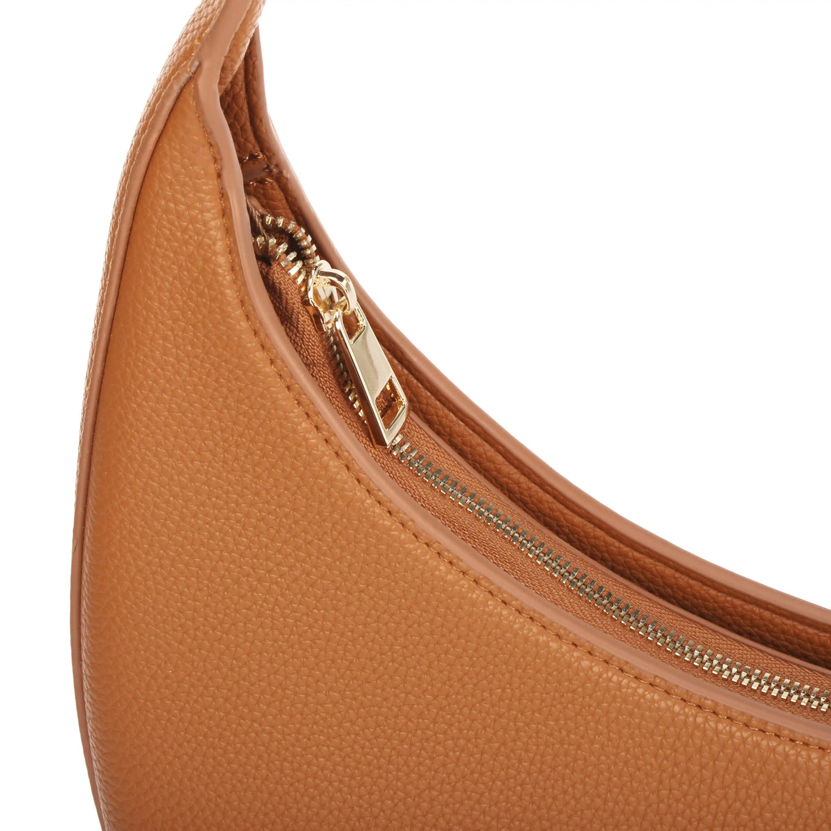 Vegan Leather Half Moon Shoulder Bag – Crescent Hobo Purse for Women