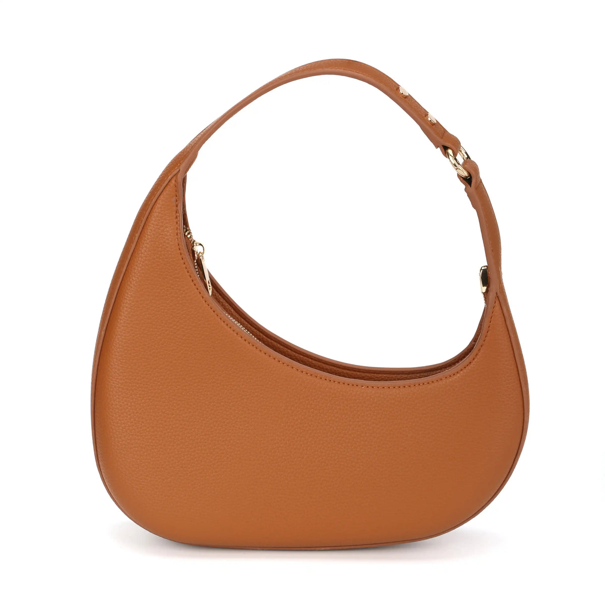 Vegan Leather Half Moon Shoulder Bag – Crescent Hobo Purse for Women