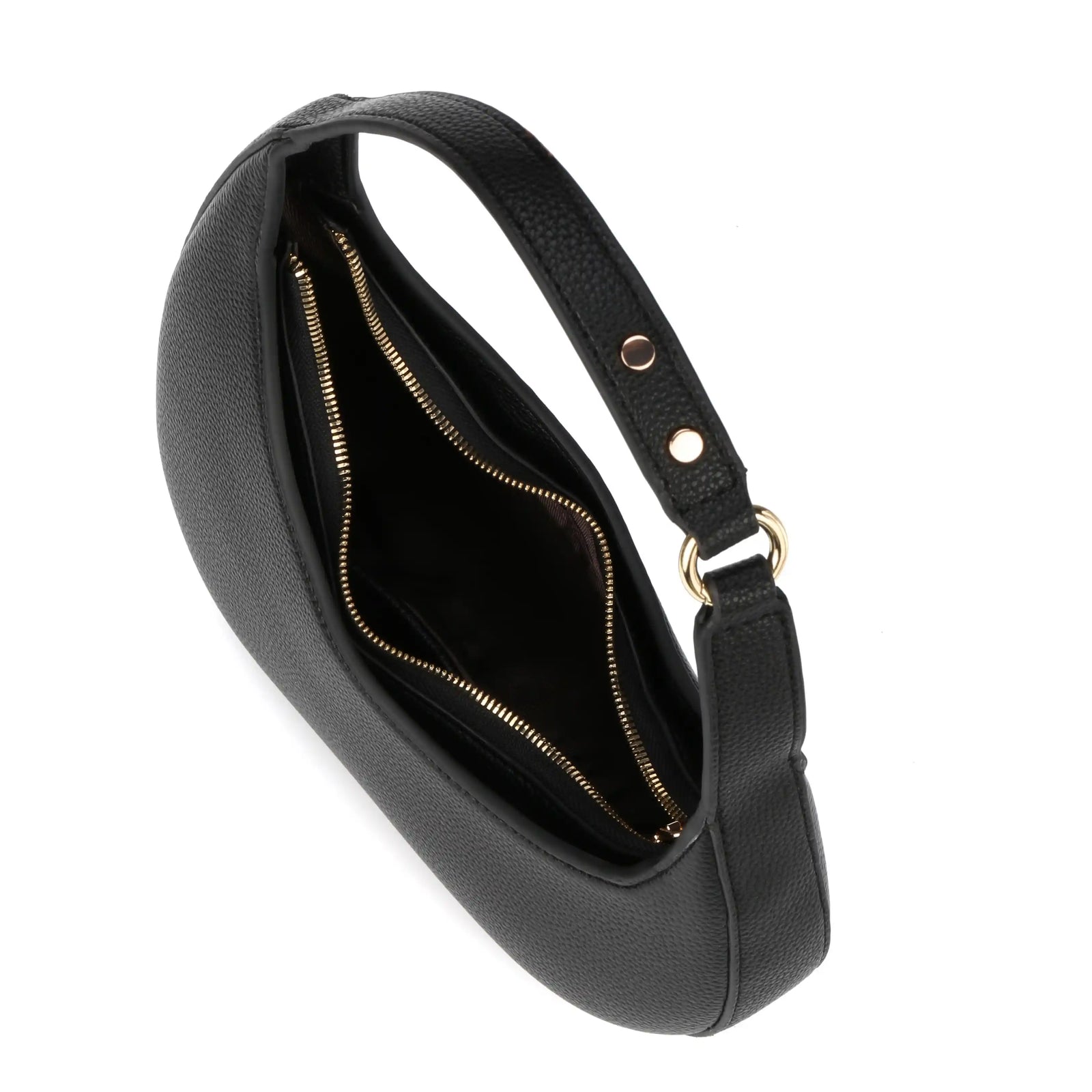 Vegan Leather Half Moon Shoulder Bag – Crescent Hobo Purse for Women