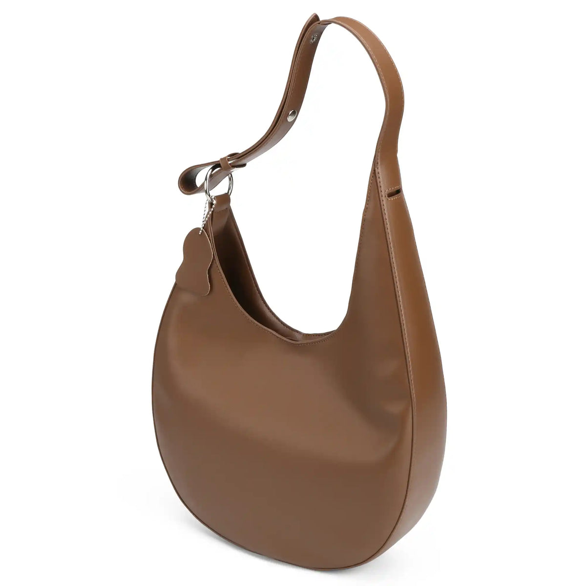 Large Vegan Leather Hobo Shoulder Bag – Crescent Tote Handbag for Women