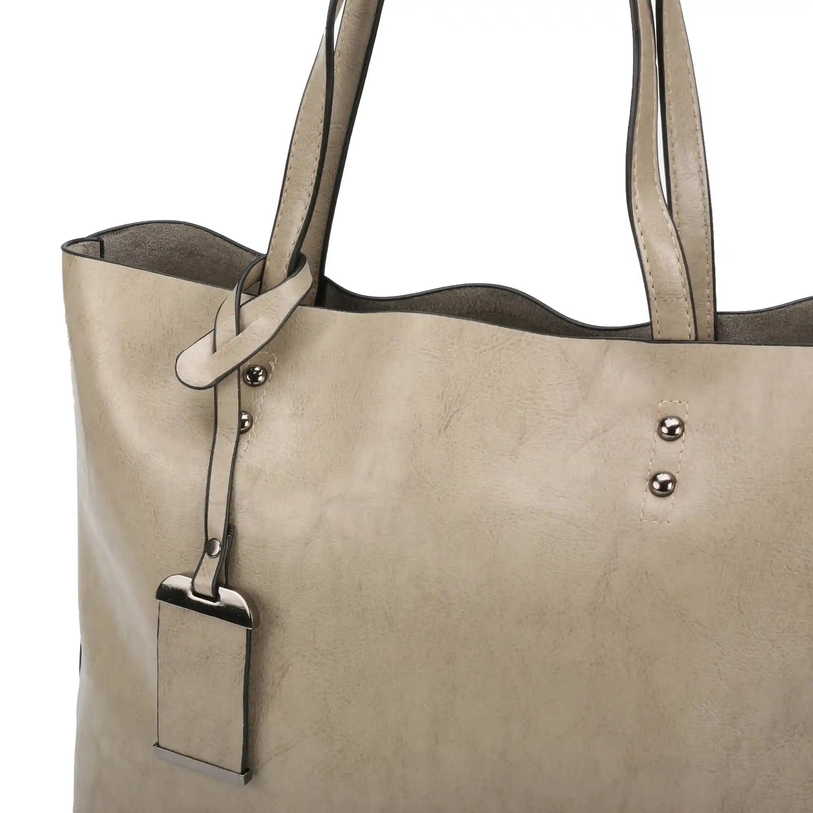 Vegan Leather Large Tote Bag – Double Handle Shoulder Work Bag for Women