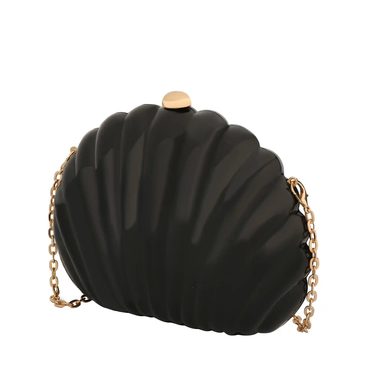 Shell Shaped Clutch Bag – Gold Chain Crossbody Evening Purse for Women