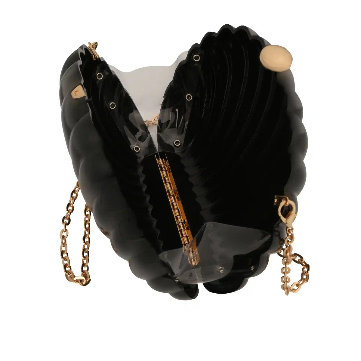 Shell Shaped Clutch Bag – Gold Chain Crossbody Evening Purse for Women