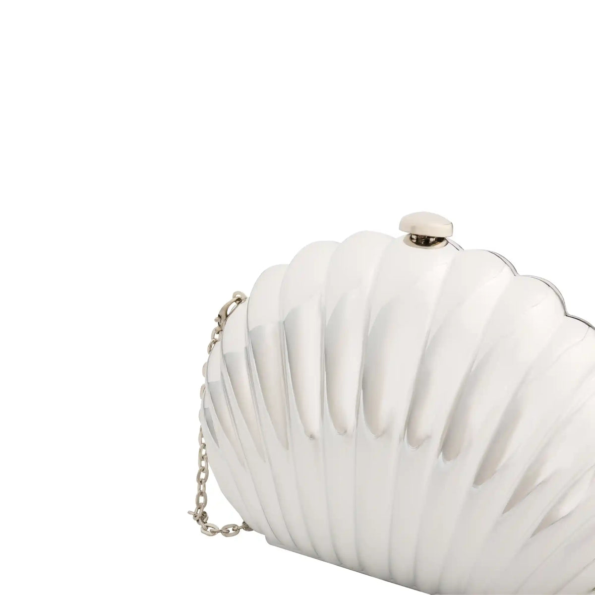 Shell Shaped Clutch Bag – Gold Chain Crossbody Evening Purse for Women
