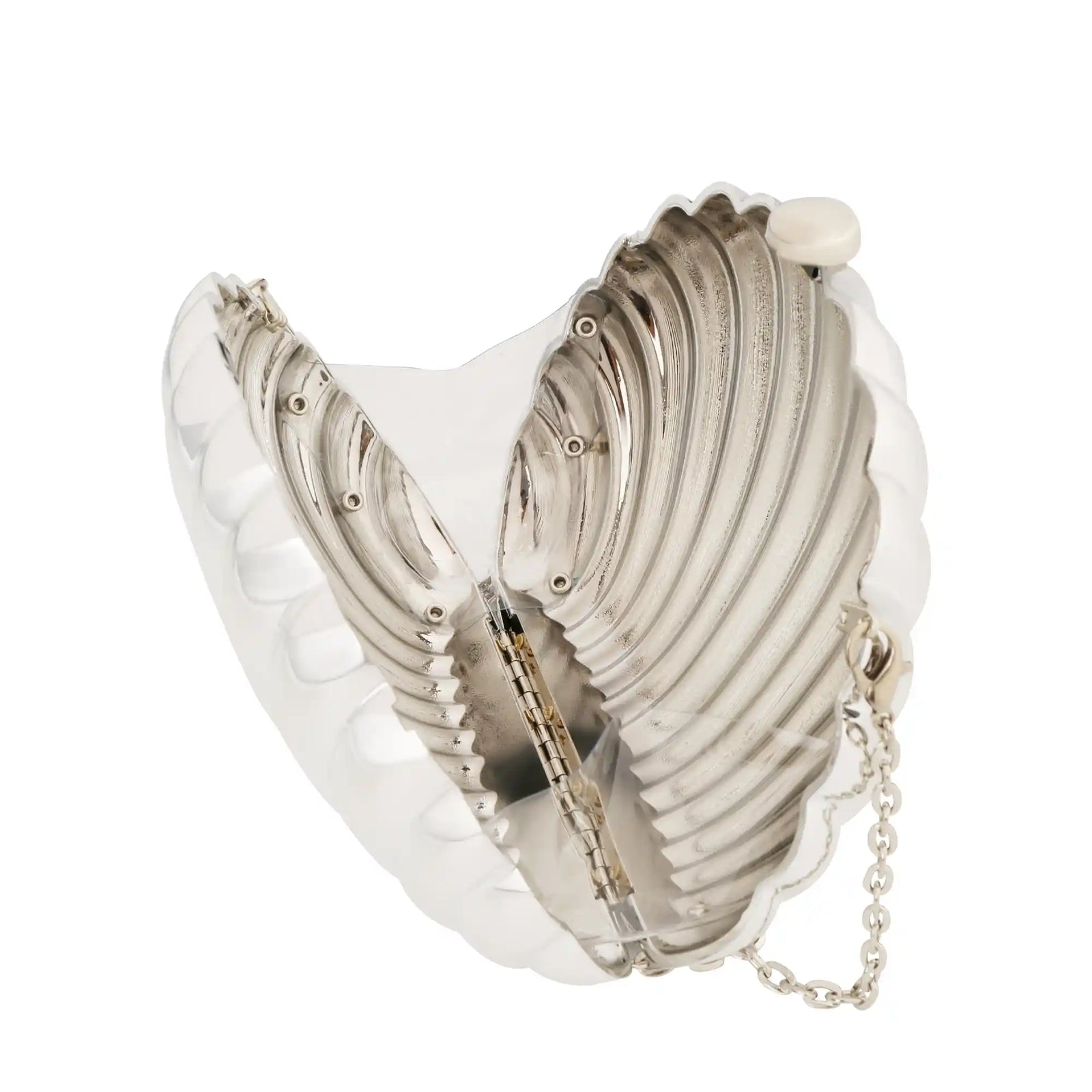 Shell Shaped Clutch Bag – Gold Chain Crossbody Evening Purse for Women